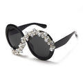 New Fashion Exaggerated Diamond Encrusted Large Frame Round Sunglasses Personality Street Shot Ladies Sunshade Sunglasses