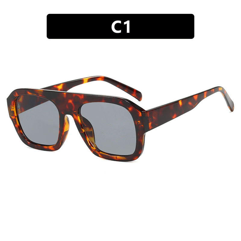 Single beam large frame square sunglasses, new personalized sunglasses, cross-border sunglasses, women's Instagram, same trend