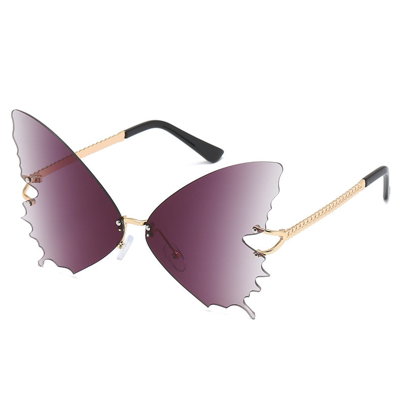 New Butterfly Sunglasses Women's Fashion Large Frame Gradient Sunglasses Trend Street Shooting Sunglasses