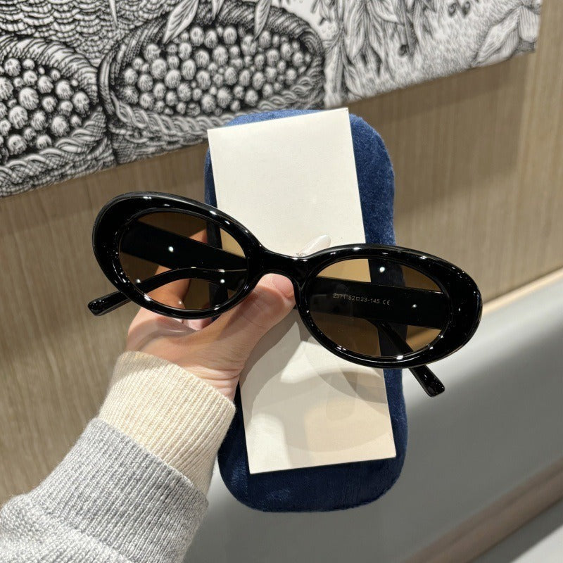 Polarized sunglasses fashionable cat eye frame sunglasses women's driving sun protection sunglasses