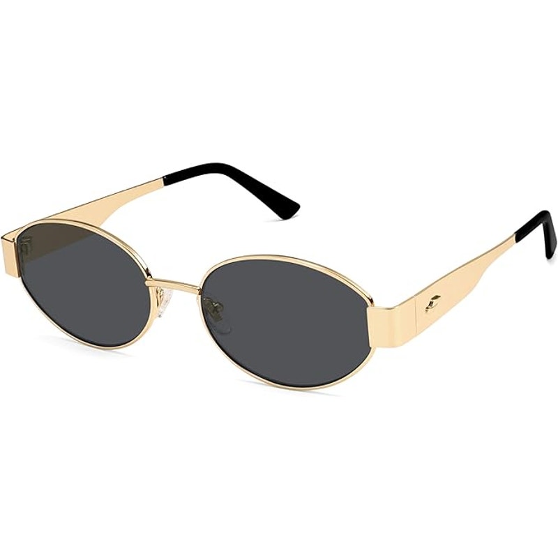 Sojos Womens Gold Frame Retro Oval UV 400 Protection Sunglasses Shades