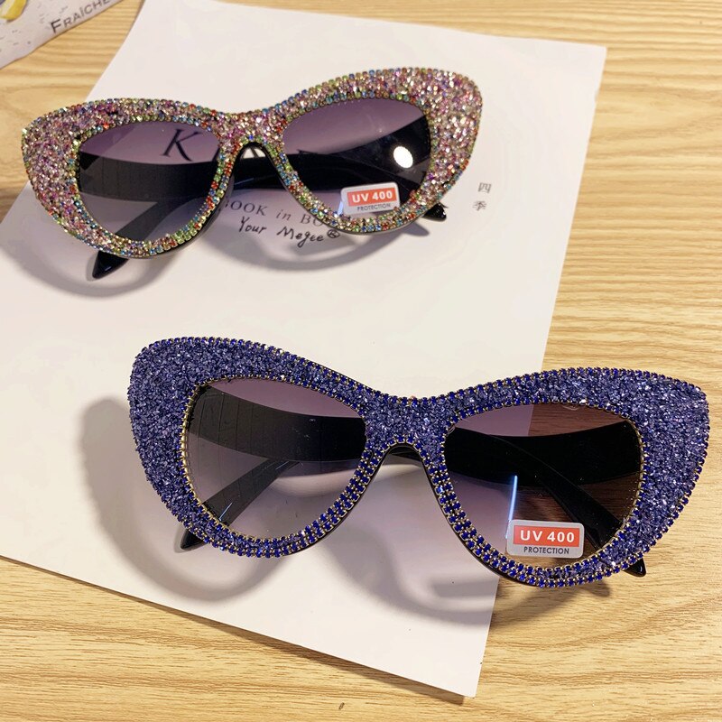 Fashion sunglasses women party bling pearl Gem crystal over-sized sunglasses women cat sunglasses