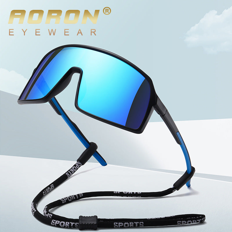New TR90 One Piece Large Frame Sunglasses Trend Men's Polarized Sports Sunglasses Riding  Sunglasses 3034