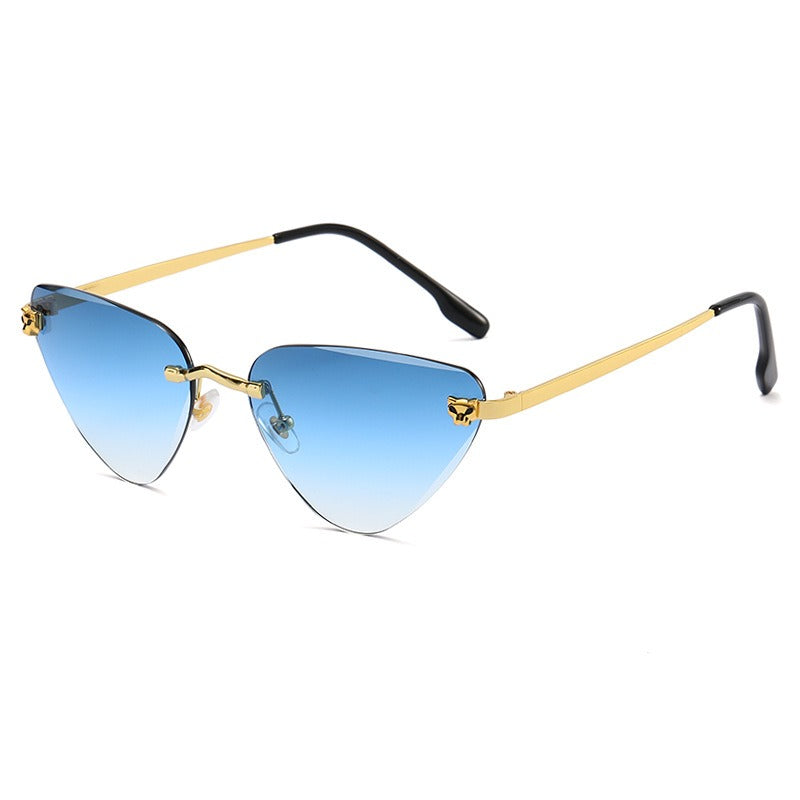 women's rimless cutaway sunglasses