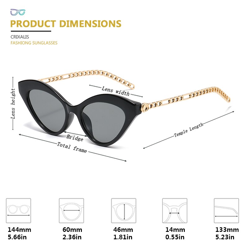 CRIXALIS Sexy Cateye Sunglasses Women Luxury Brand Designer Sun Glasses For Female  Anti Glare Driving Shades Ladies UV400