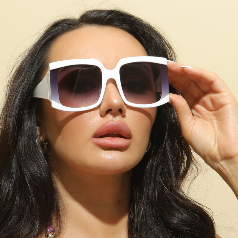 New Retro Large Frame Square Ladies Sunglasses Ins Sunglasses Men Street Shooting Glasses