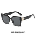Classic Ladies Fashion Cateye Sunglasses Leopard Luxury Brand Semi Rimless Women Sunglasses