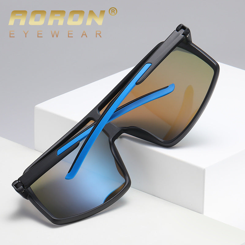 New TR90 One Piece Large Frame Sunglasses Trend Men's Polarized Sports Sunglasses Riding  Sunglasses 3034