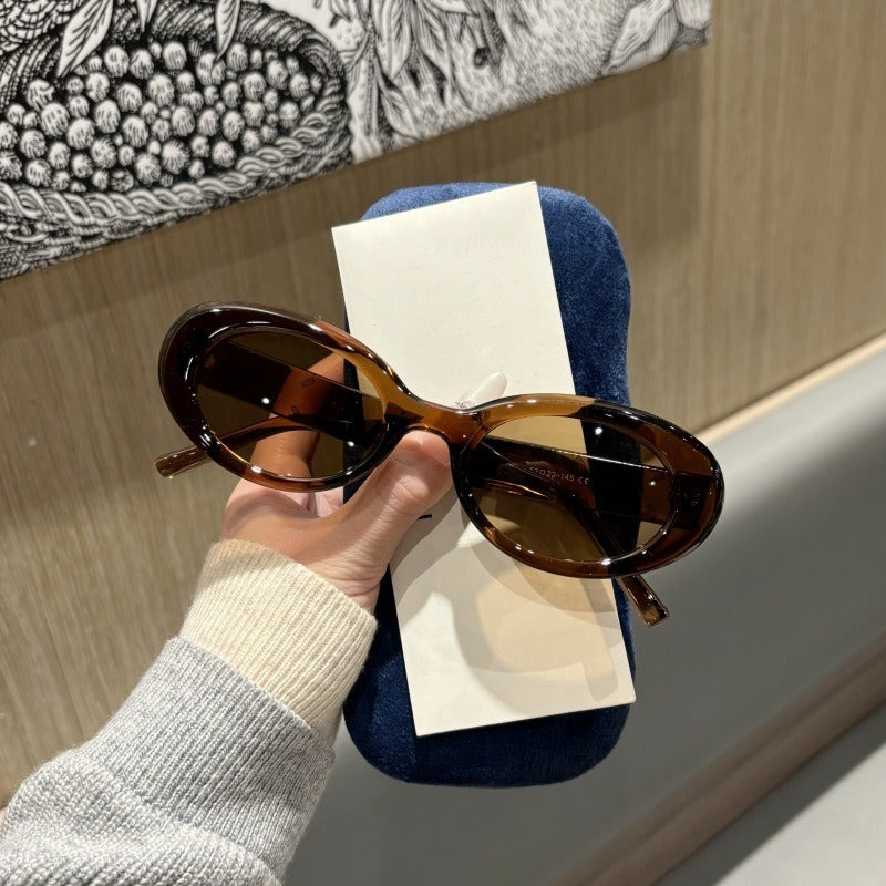 Polarized sunglasses fashionable cat eye frame sunglasses women's driving sun protection sunglasses