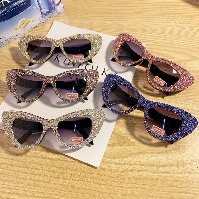 Fashion sunglasses women party bling pearl Gem crystal over-sized sunglasses women cat sunglasses