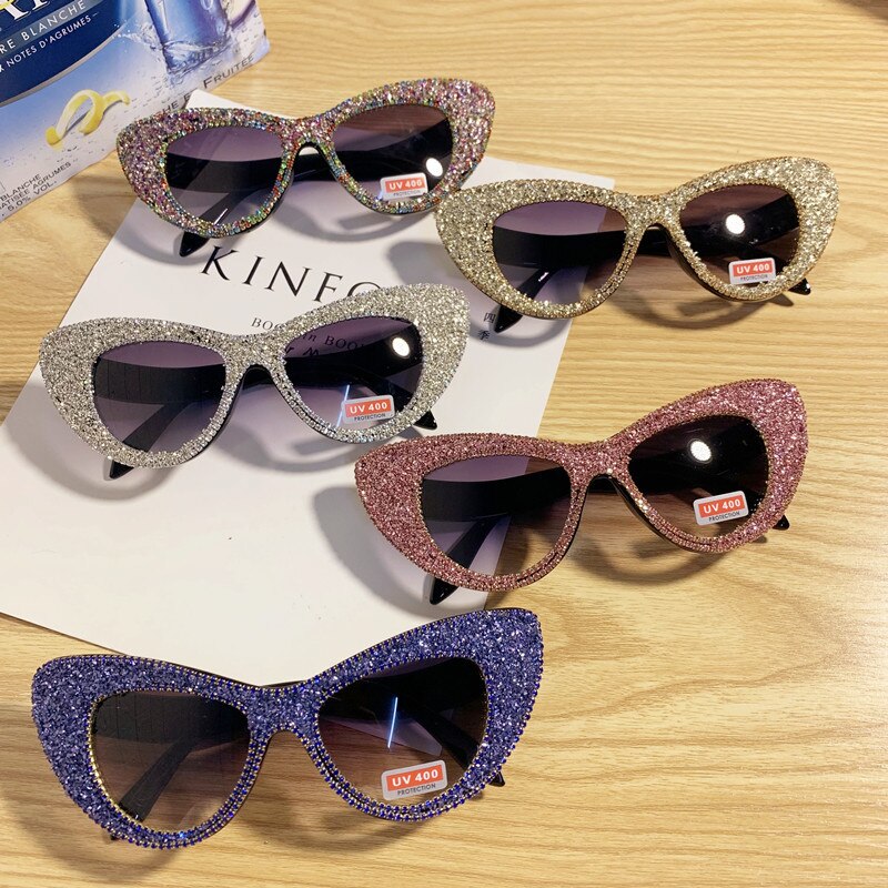 Fashion sunglasses women party bling pearl Gem crystal over-sized sunglasses women cat sunglasses