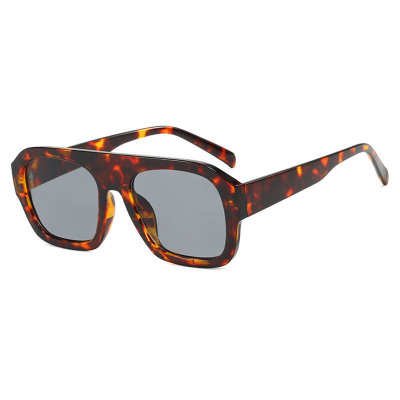 Single beam large frame square sunglasses, new personalized sunglasses, cross-border sunglasses, women's Instagram, same trend