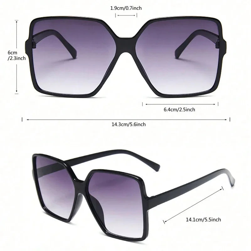 Oversize Square Sunglasses Women Retro Fashion Luxury Brand Personlity Gradient Black Sun Glasses Female Outdoor Shades