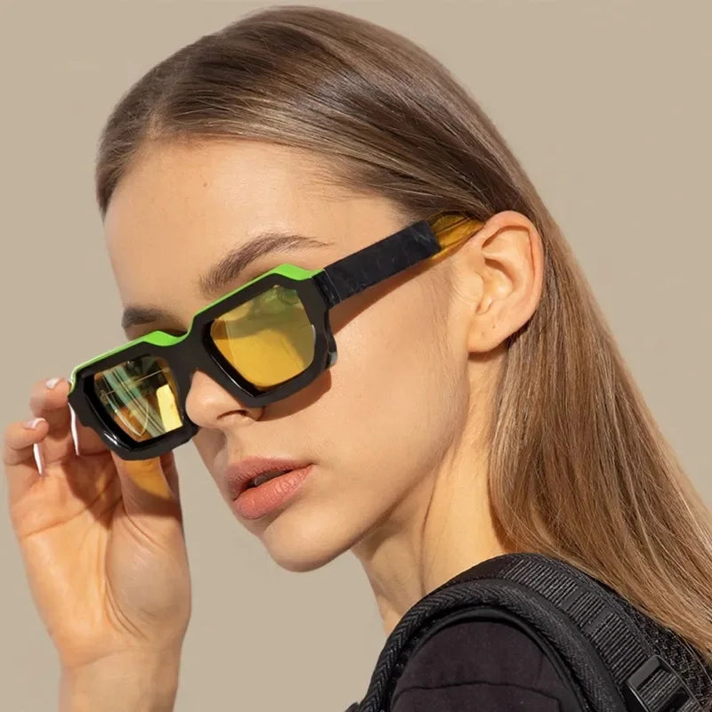 Retro Square Sunglasses Women Brand Designer Vintage Two-Color Frame Men Sun Glasses Ladies Classic Oculos Female De Sol UV400