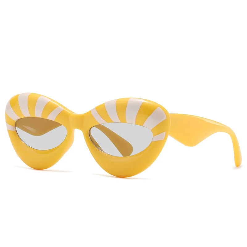 New Fashion Women Stripe Cat Eye Sunglasses For Men Luxury Brand Designer Female Sun Glasses Vintage Eyewear Shades UV400 Oculus